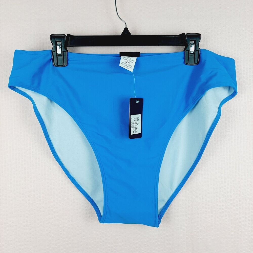 NEW Cromer Resortwear Blue Women Bikini Bottom Solid Color Size Plus 22W